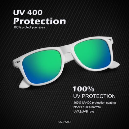 KALIYADI Polarized Sunglasses for Men and Women Matte Finish Sun glasses Color Mirror Lens UV Blocking (3 Pack)