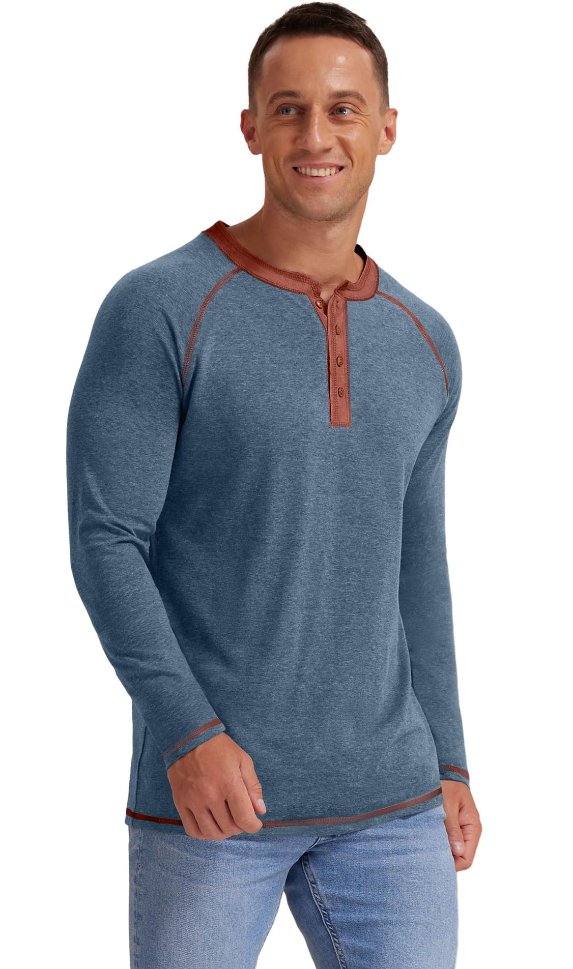 Sailwind Mens Henley Long/Short Sleeve T-Shirt Cotton Casual Shirt