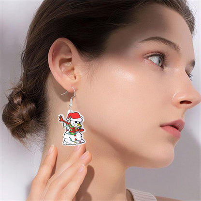 Christmas Earrings for Women Cute Colorful Acrylic Christmas Santa Claus Tree Gingerbread Men Earrings Funny Christmas Cat Dinosaur Earrings Xmas New Year Party Earrings Holiday Earrings