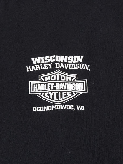 Harley-Davidson Men's Skull Lightning Crest Graphic Long Sleeve Shirt, Black