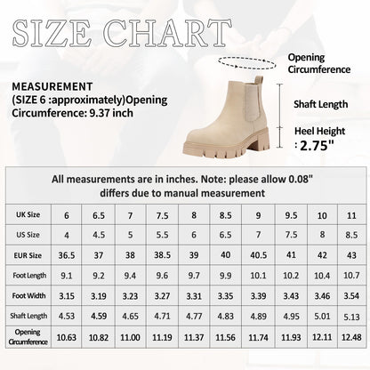 Vepose Women's 936 Chelsea Ankle Boots Platform Lug Sole Elastic Slip on Booties