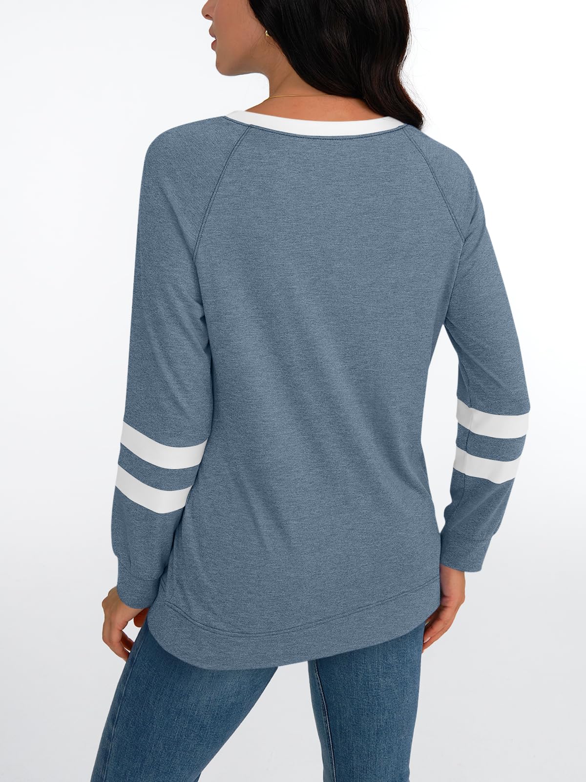 AUTOMET Womens Long Sleeve Shirts Color Block Casual Crewneck Tops Tshirt Basic Tees Fall Fashion Clothes Trendy Outfits