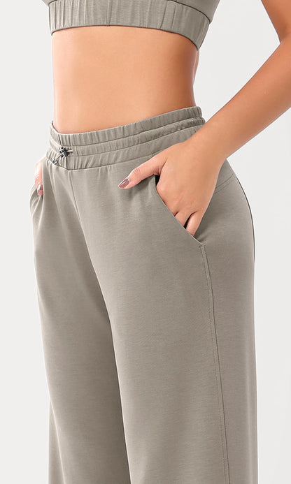 ODODOS Women's Modal Soft Wide Leg Pants with Pockets Adjustable Shockcord High Waist Casual Lounge Pants-27/29/31" Inseam
