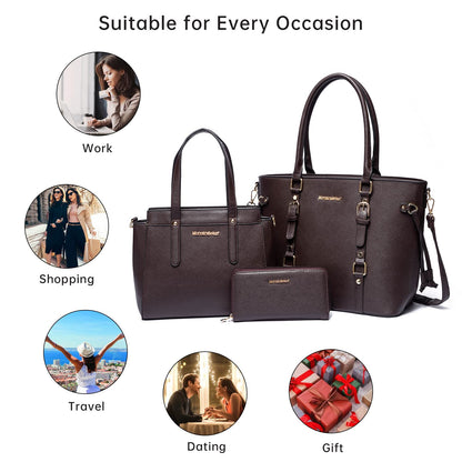 Montana West 3PCS Purses and Handbags for Women Tote Purse and Wallet Set Shoulder Satchel Bag for Women