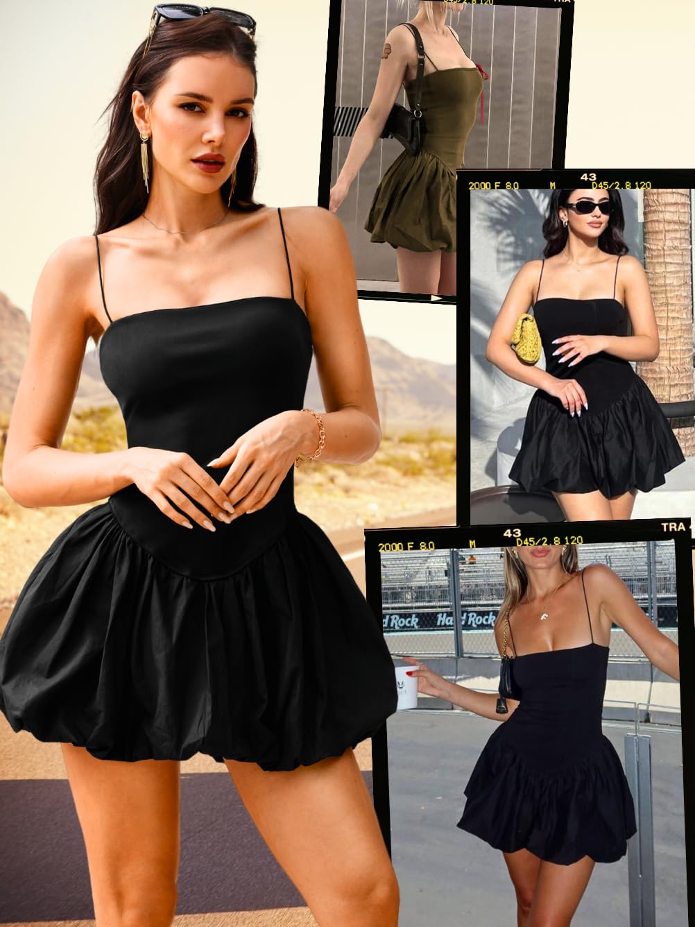 Bubble Corset Dress, Drop Waist Sexy Spaghetti Strap, Going Out Birthday, Square Neck Mini Dresses for Women