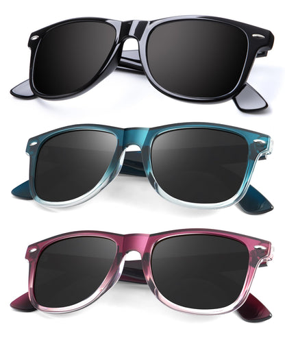 KALIYADI Polarized Sunglasses for Men and Women Matte Finish Sun glasses Color Mirror Lens UV Blocking (3 Pack)
