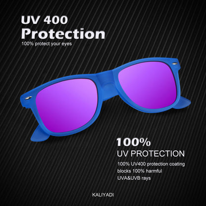 KALIYADI Polarized Sunglasses for Men and Women Matte Finish Sun glasses Color Mirror Lens UV Blocking (3 Pack)