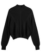 ZAFUL Women's Cropped Turtleneck Sweater Lantern Sleeve Ribbed Knit Pullover Sweater Jumper