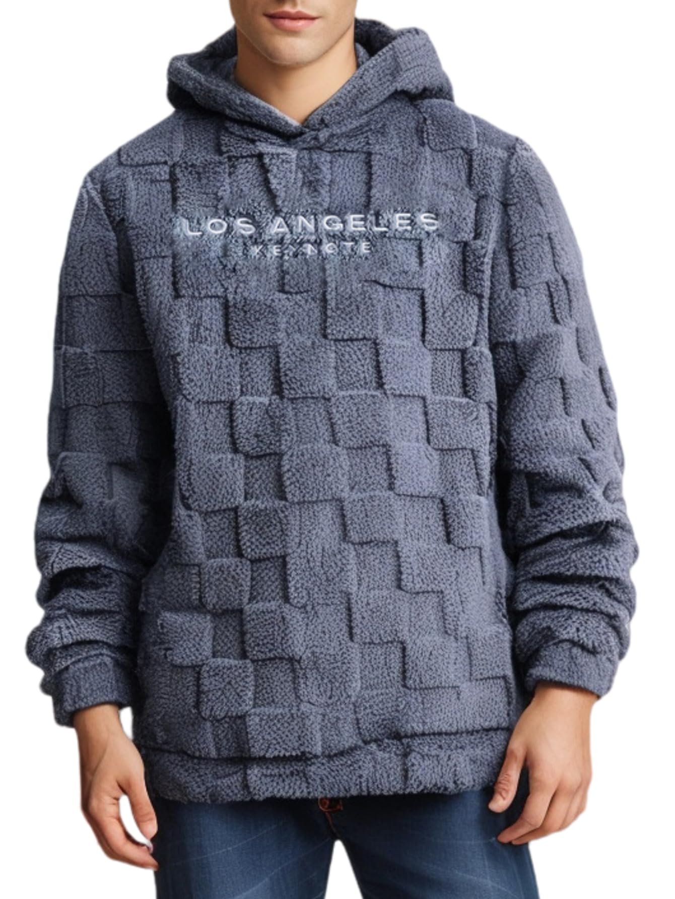 SOLY HUX Hoodies for Men Graphic Fuzzy Sherpa Pullover Hoodie Long Sleeve Winter Fleece Hooded Sweatshirt