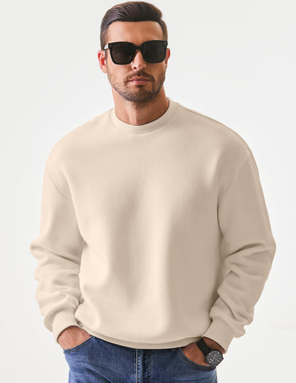 JMIERR Men's Casual Long Sleeves Crewneck Sweatshirts Cotton Pullover Sweatshirt for Men