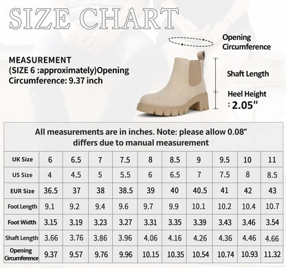 Vepose Women's 936 Chelsea Ankle Boots Platform Lug Sole Elastic Slip on Booties