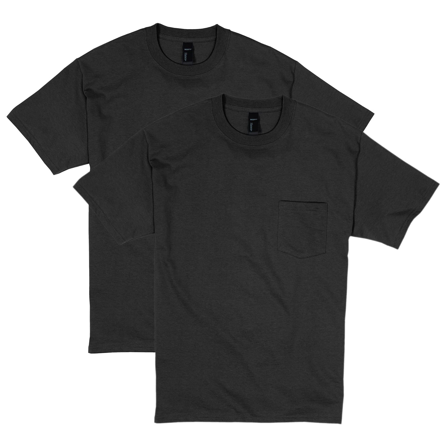 Hanes Men's Heavyweight Pocket T-Shirt, Beefy-T Full-Cut Cotton Pocket Tee for Men, Crewneck T-Shirt For Men, 1 or 2 Pack
