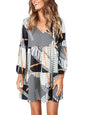Amoretu Women Summer Tunic Dress V Neck Casual Loose Flowy Swing Shift Dress