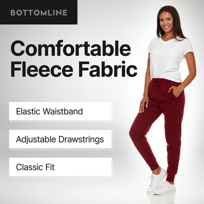 BottomLine 3 Pack Sweatpants Women, Comfortable Womens Sweatpants, Fleece Womens Joggers (Available in Plus)