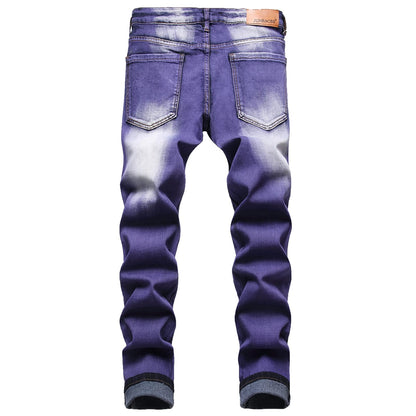 JUNBAOSS Men's Slim Fit Stretch Jeans Ripped Skinny Jeans for Men, Distressed Straight Leg Fashion Comfort Flex Waist Pants