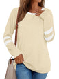 AUTOMET Womens Long Sleeve Shirts Color Block Casual Crewneck Tops Tshirt Basic Tees Fall Fashion Clothes Trendy Outfits