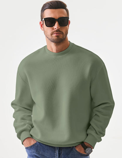 JMIERR Men's Casual Long Sleeves Crewneck Sweatshirts Cotton Pullover Sweatshirt for Men