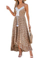 CUPSHE Women's Maxi Dress Lace Dresses Boho Tassel V-Neck Flare Ruffle Adjustable Straps Beach Summer Long Dress