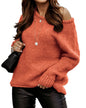 BTFBM Women Casual Long Sleeve Fall Sweaters Crew Neck Solid Color Soft Ribbed Knitted Oversized Pullover Loose Fit Jumper