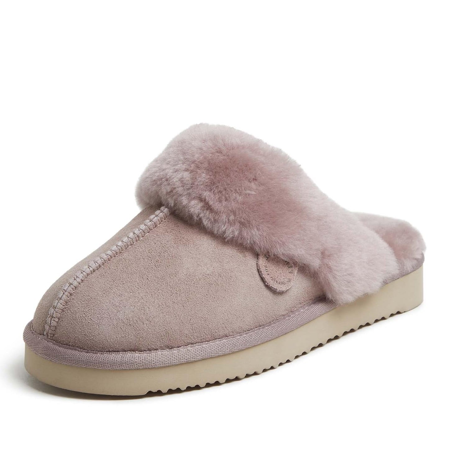Dearfoams Women's Fireside Sydney Shearling Fur Indoor/Outdoor Scuff Slipper with Wide Widths