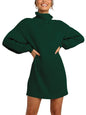 ANRABESS Women Oversized Sweater Dress Turtleneck Batwing Long Sleeve Ribbed Knit Loose 2024 Fall Winter Casual Short Dress