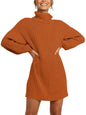 ANRABESS Women Oversized Sweater Dress Turtleneck Batwing Long Sleeve Ribbed Knit Loose 2024 Fall Winter Casual Short Dress