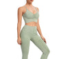 ABOCIW Workout Sets for Women 2 Piece Ribbed Seamless High Waist Scrunch Butt Leggings with Sport Bra Gym Yoga Outfits