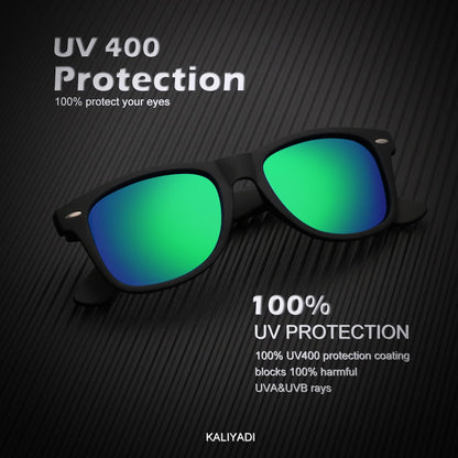 KALIYADI Polarized Sunglasses for Men and Women Matte Finish Sun glasses Color Mirror Lens UV Blocking (3 Pack)