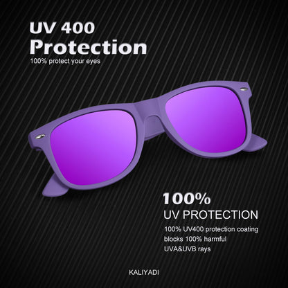 KALIYADI Polarized Sunglasses for Men and Women Matte Finish Sun glasses Color Mirror Lens UV Blocking (3 Pack)