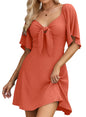Dokotoo Womens Dresses 2024 Fall Summer Deep V Neck Elegant Bow tie Mini Dress S-XL