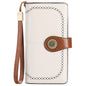 SENDEFN Wallets for Women Genuine Leather Credit Card Holder with RFID Blocking Large Capacity Wristlet