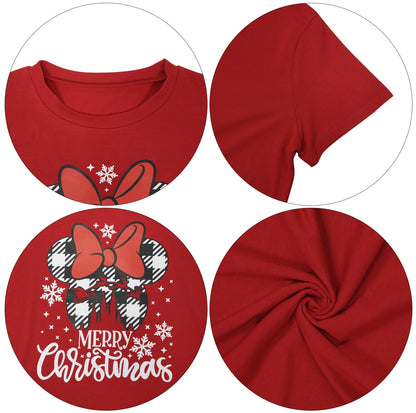 Merry Christmas Shirts for Women Xmas Holiday Tops Short Sleeve Tshirt Casual Graphic tees