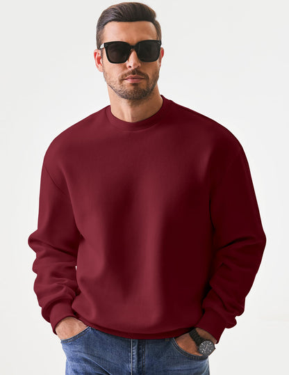 JMIERR Men's Casual Long Sleeves Crewneck Sweatshirts Cotton Pullover Sweatshirt for Men