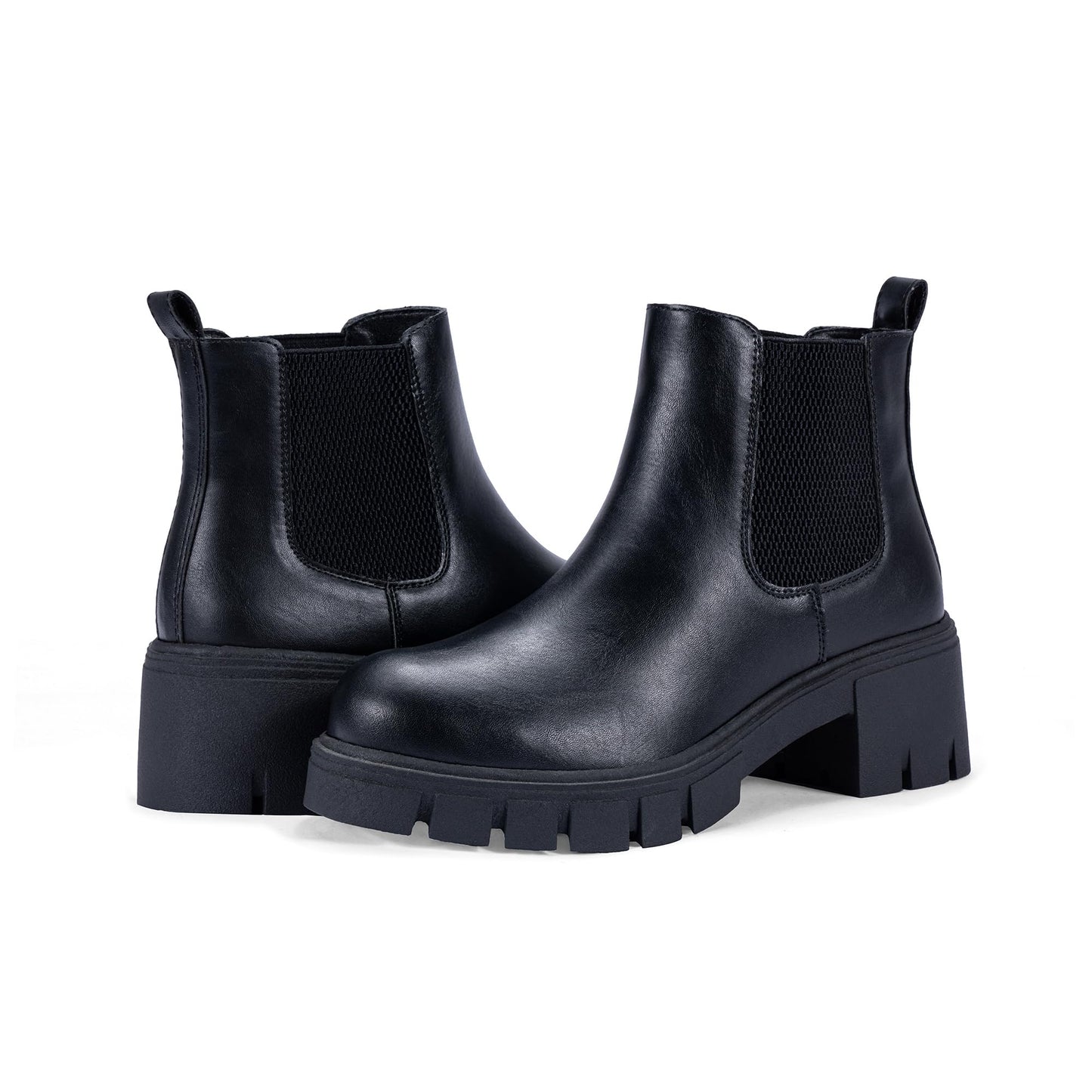 Vepose Women's 936 Chelsea Ankle Boots Platform Lug Sole Elastic Slip on Booties