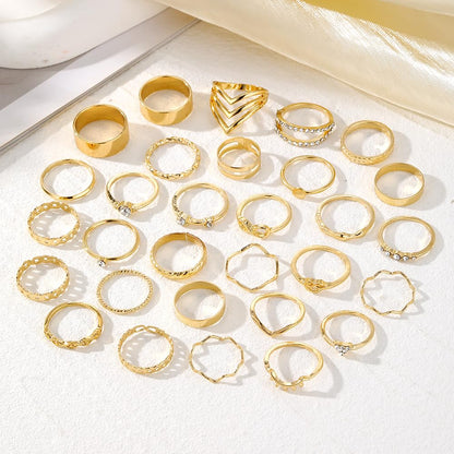 Gold Knuckle Rings Set for Women, 14k Gold Plated Open Stacking Knuckle Midi Rings Dainty Cubic Zirconia Crystal Simple Hollow Cute Rings Pack Jewelry Gifte