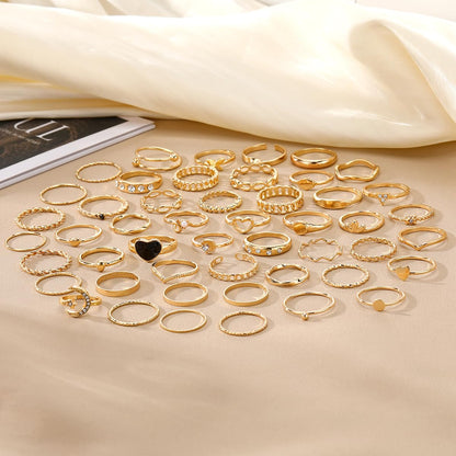 Gold Knuckle Rings Set for Women, 14k Gold Plated Open Stacking Knuckle Midi Rings Dainty Cubic Zirconia Crystal Simple Hollow Cute Rings Pack Jewelry Gifte