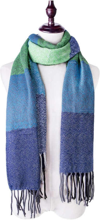 YSense Women's Long Plaid Blanket Scarf Chunky Oversized Winter Fall Warm Scarf Big Tartan Scarves Wrap Shawl Ladies Gifts