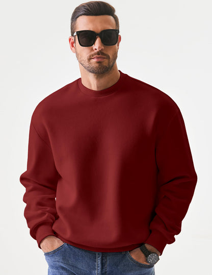JMIERR Men's Casual Long Sleeves Crewneck Sweatshirts Cotton Pullover Sweatshirt for Men