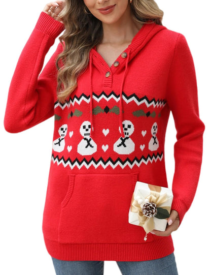 CiCiBird Women Fall Hoodies Sweater Knit V Neck Tops Oversized Fashion Pullover Casual Long Sleeve Shirts with Pockets