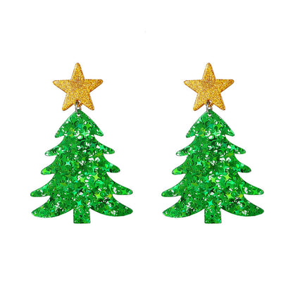 Christmas Earrings for Women Cute Colorful Acrylic Christmas Santa Claus Tree Gingerbread Men Earrings Funny Christmas Cat Dinosaur Earrings Xmas New Year Party Earrings Holiday Earrings
