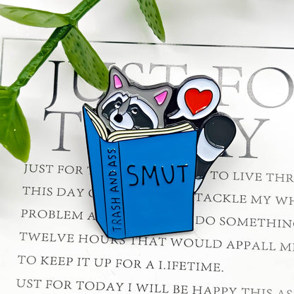 Cute Cartoon Raccoon Badge Pin - Animal World Series - Enamel Lapel Pin - Plated Badge for Clothing, Bags, and Lanyards