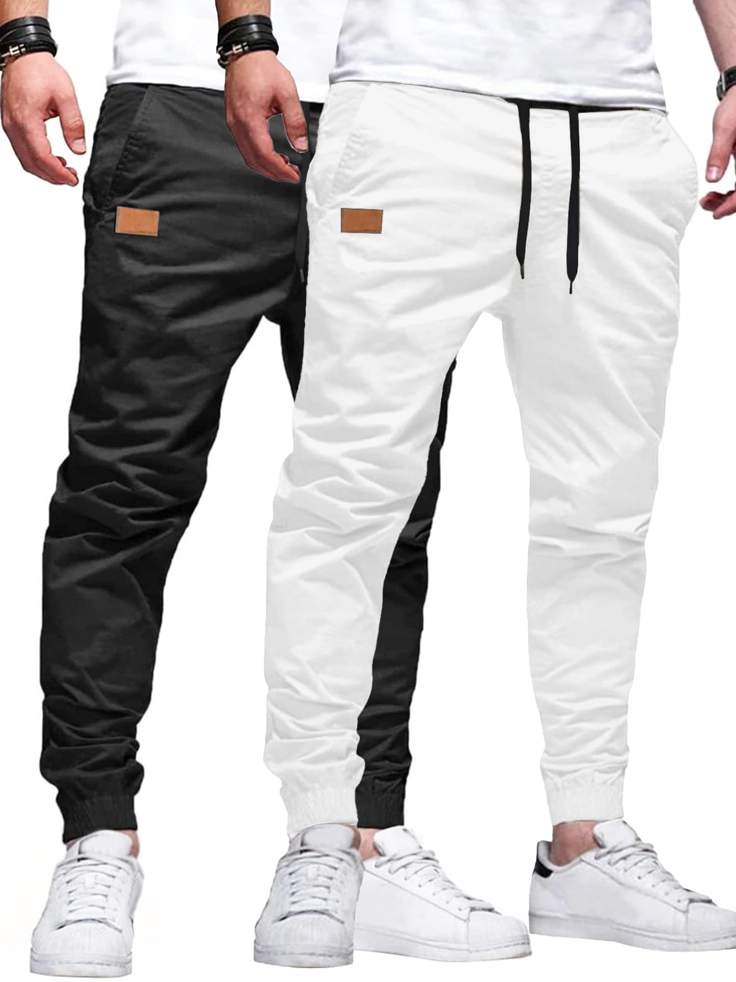 Joggers for Men Cotton Drawstring Chino Cargo Pants Hiking Outdoor Twill Track Jogger Sweatpants