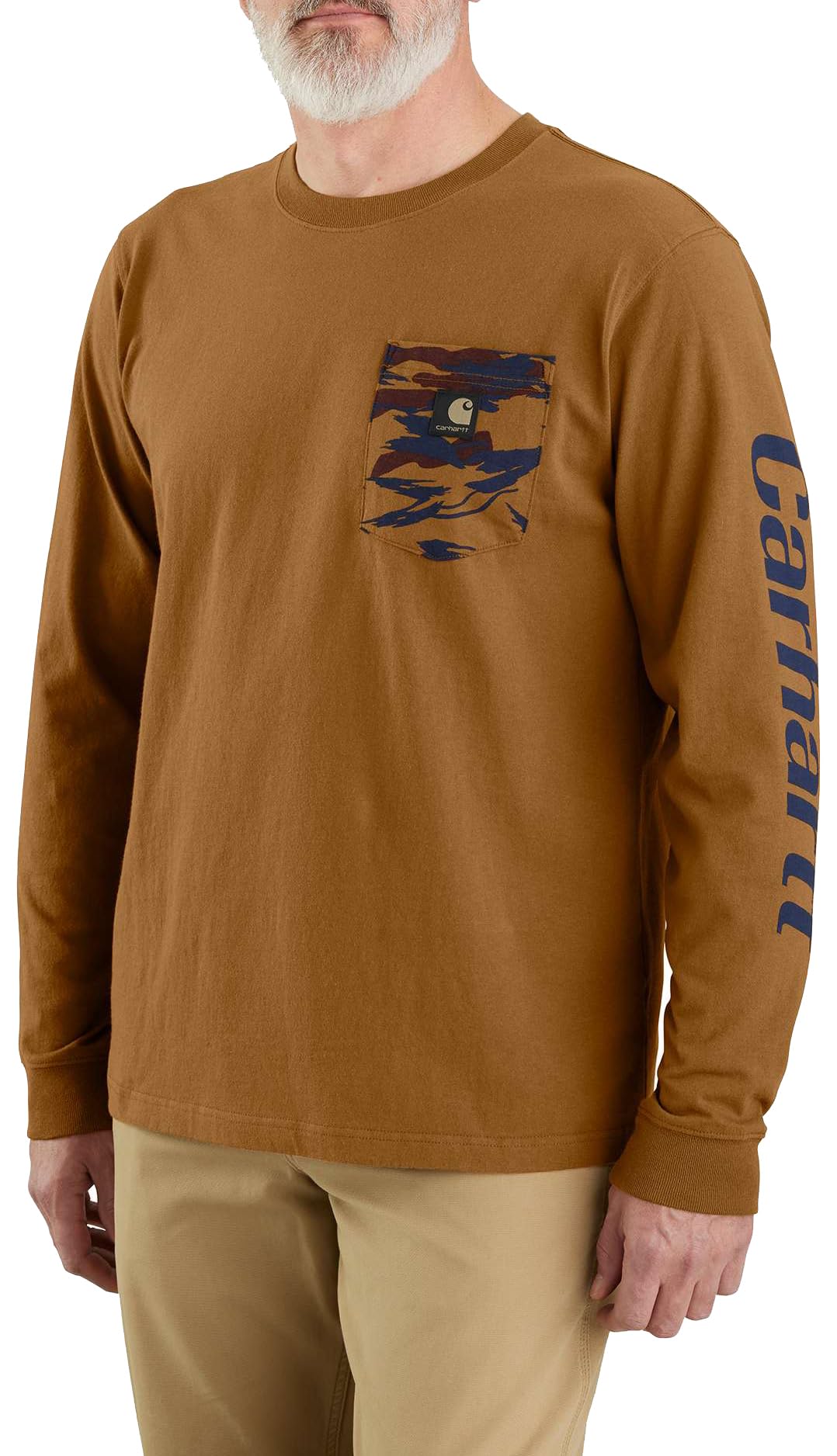 Carhartt Men's Relaxed Fit Heavyweight Long-Sleeve Pocket Camo Graphic T-Shirt