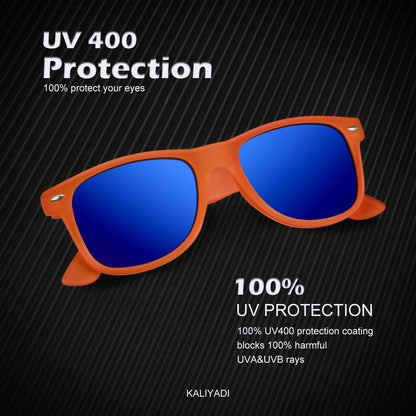 KALIYADI Polarized Sunglasses for Men and Women Matte Finish Sun glasses Color Mirror Lens UV Blocking (3 Pack)