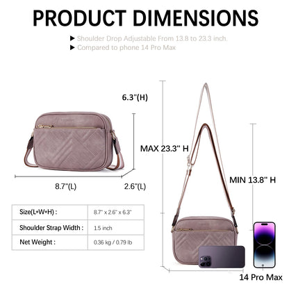 BOSTANTEN Quilted Crossbody Bags for Women Vegan Leather Purses Small Shoulder Handbags with Wide Strap
