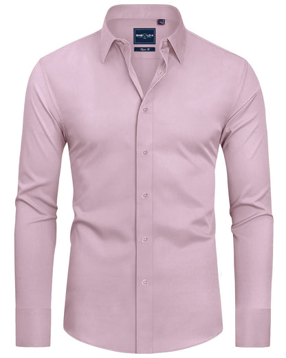Alimens & Gentle Slim Fit Mens Dress Shirts for Men Button Down Long Sleeve Dress Shirts Wrinkle Free Formal Stain Proof