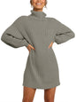 ANRABESS Women Oversized Sweater Dress Turtleneck Batwing Long Sleeve Ribbed Knit Loose 2024 Fall Winter Casual Short Dress