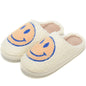 Retro Fuzzy Face Slippers for Women Men, Retro Soft Fluffy Warm Home Non-Slip Couple Style Casual Smile Face Slippers Indoor Outdoor Anti-Skid Warm Cozy Foam Slide Fuzzy Slides with Soft Memory Foam Shoes