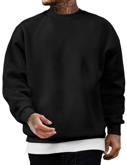 JMIERR Men's Casual Long Sleeves Crewneck Sweatshirts Cotton Pullover Sweatshirt for Men