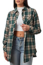 CHYRII Womens Button Down Flannel Shirts Long Sleeve Plaid Shackets Business Casual Blouse Top